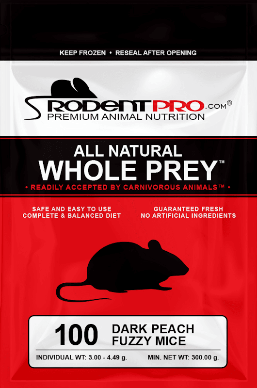 Frozen Dark Peach Fuzzy Mice 100ct for Sale: Shop RodentPro